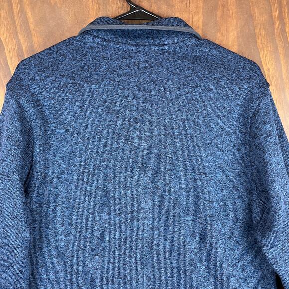 Eddie Bauer Mens Sweatshirt Blue Radiator Fleece Snap Mock Neck Long Sleeve M - Picture 12 of 13